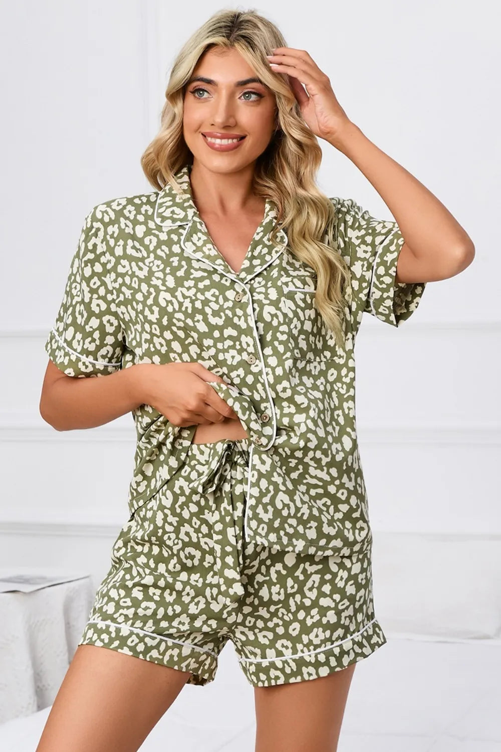Leopard Short Sleeve lounge set
