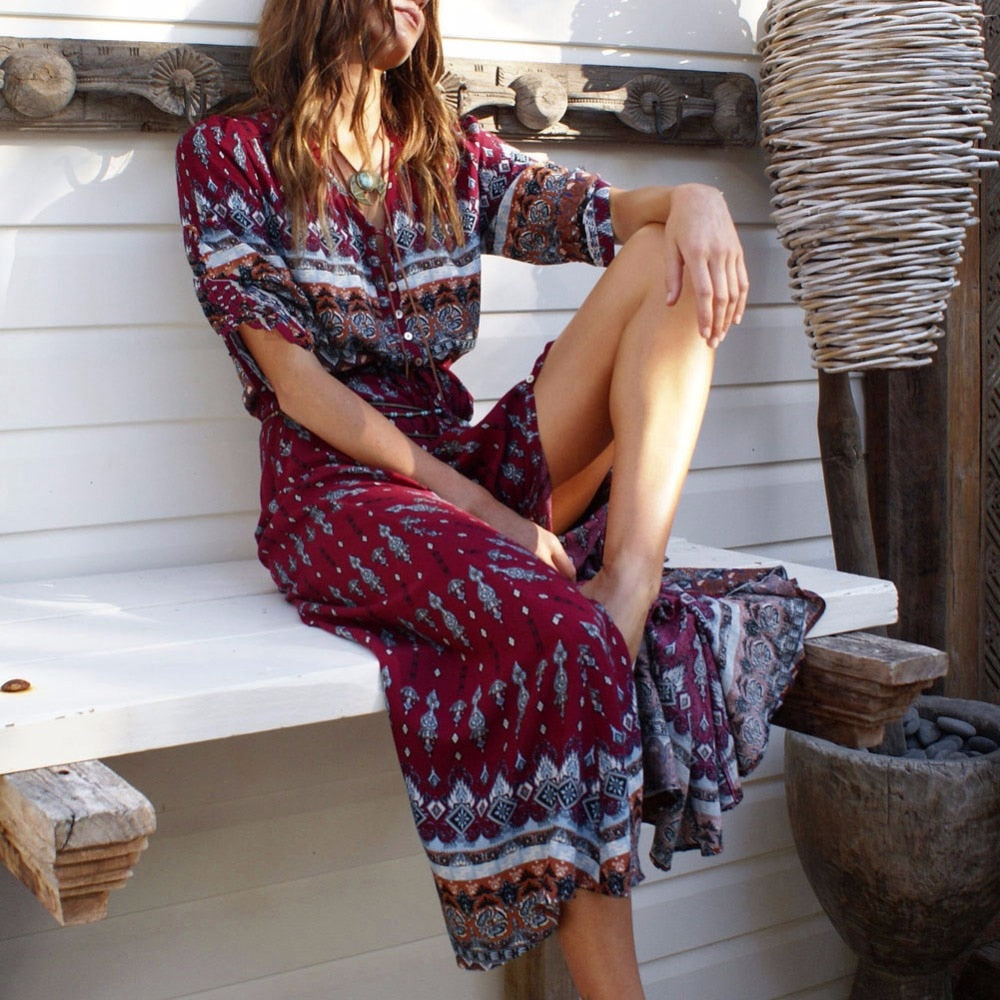 Runway ready luxury Bohemian dress