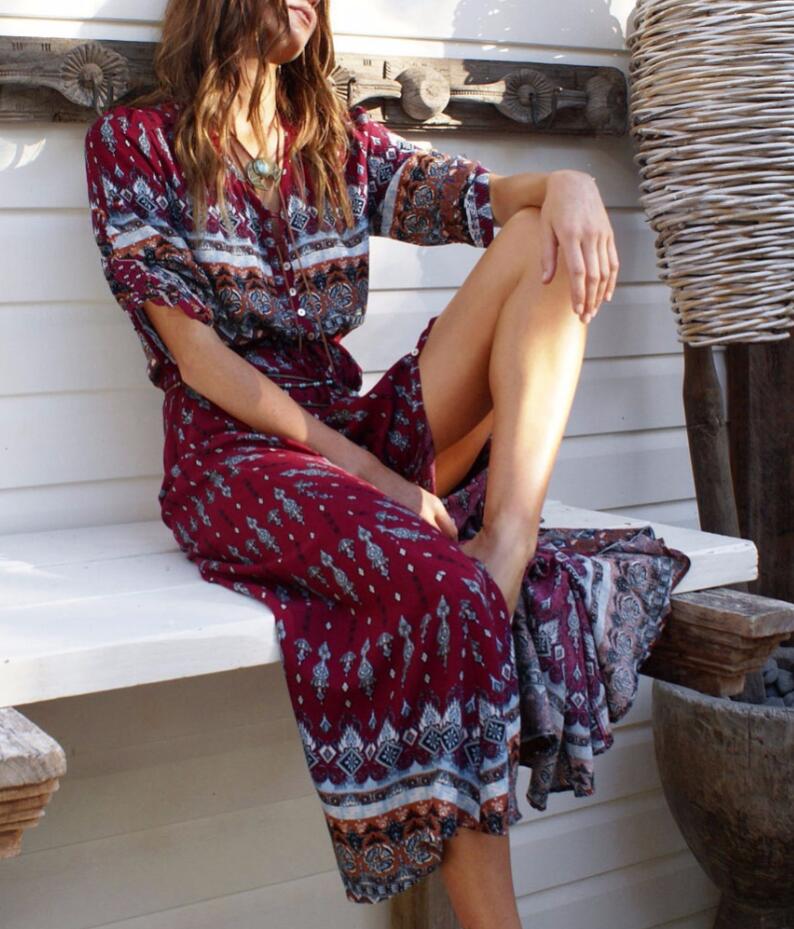 Runway ready luxury Bohemian dress