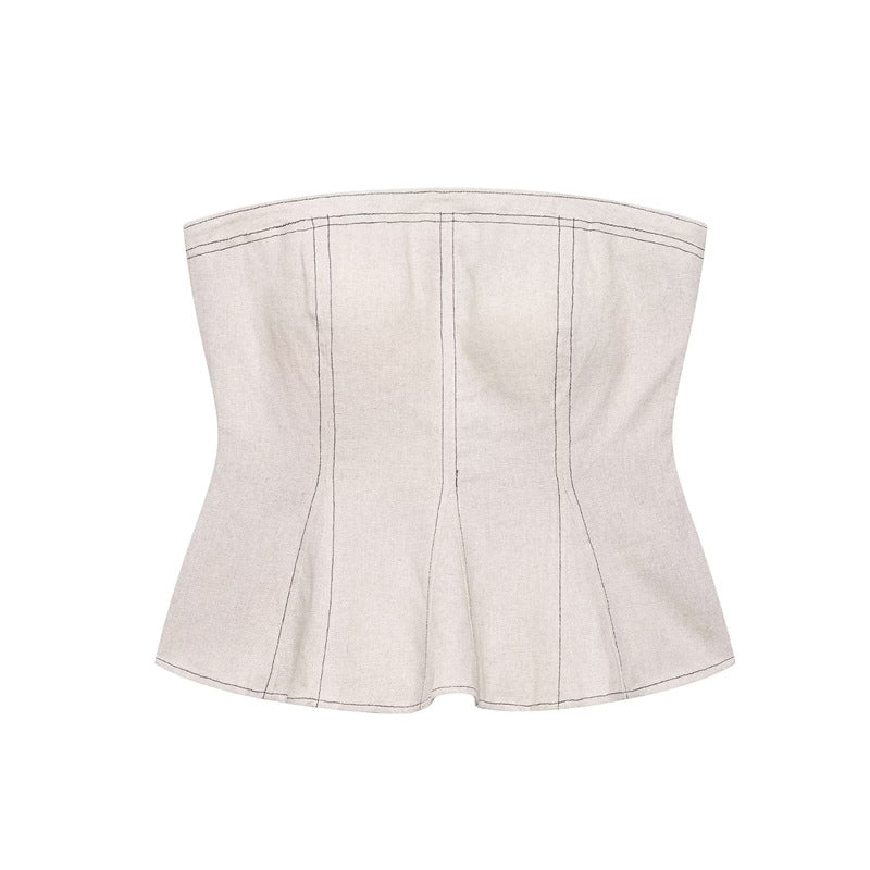 Wide leg Pants Casual Versatile Loose Set with Strapless Top Style