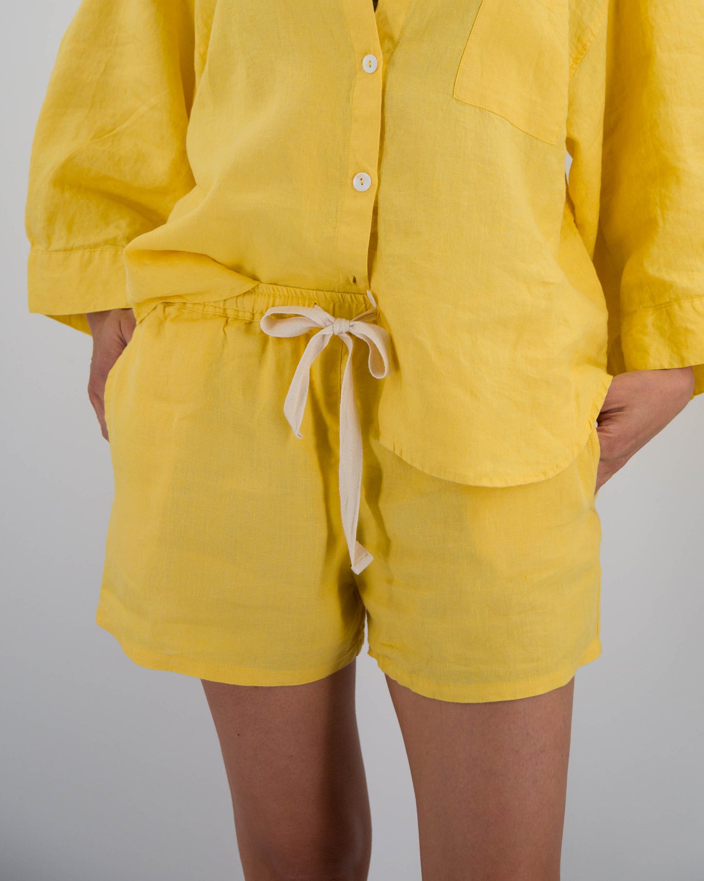 Dubai Tan Linen Shorts