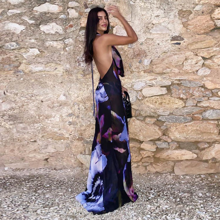 Santorini Greece elegant night gown dress
