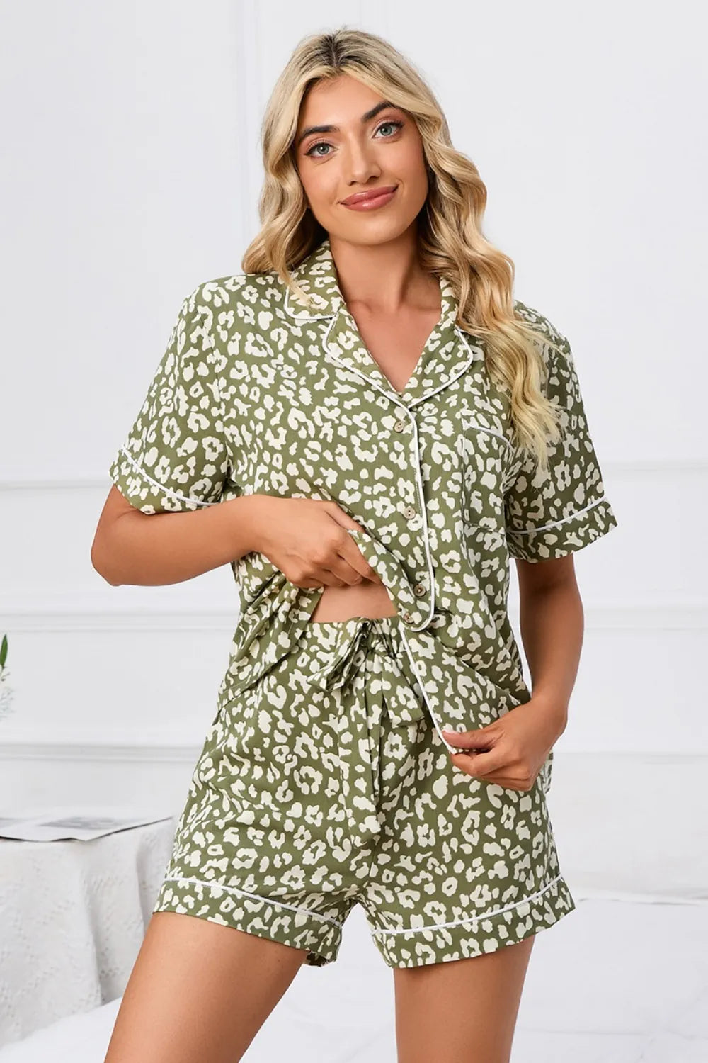 Leopard Short Sleeve lounge set