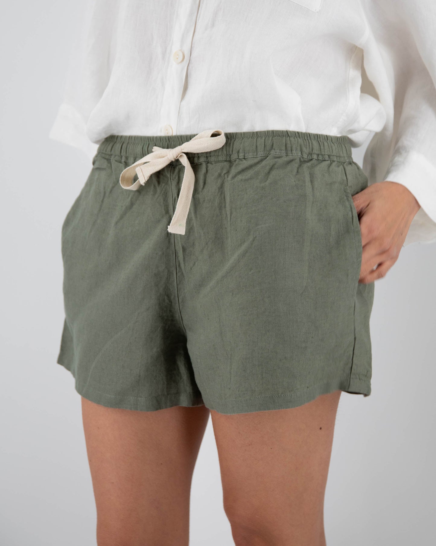 Dubai Tan Linen Shorts